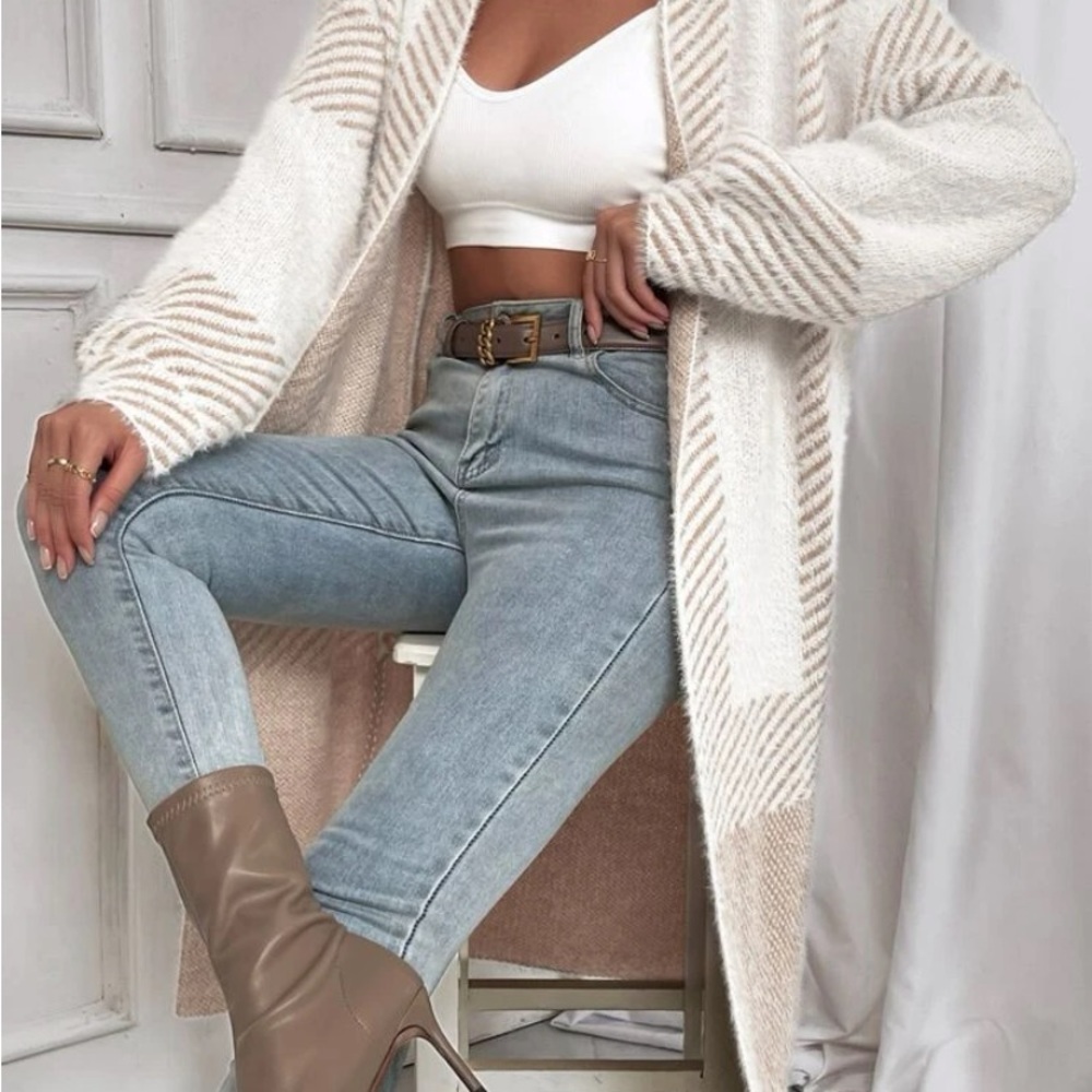 New striped long sleeve cardigan sweater - Picture 9 of 9
